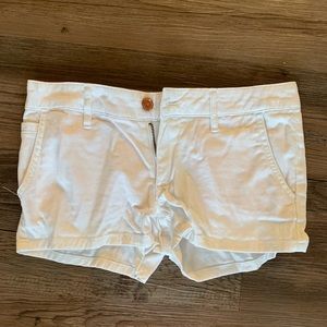 Roxy White Shorts With Coral Striped Pockets